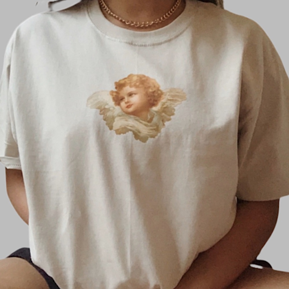 beige angel tee 👼 angelic energy